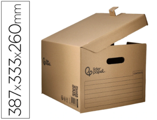Caixa Arquivo Definitivo Liderpapel Cartao 100% Reciclado Cap.3cx Arquivo Folio 387X333X260mm(GA04)