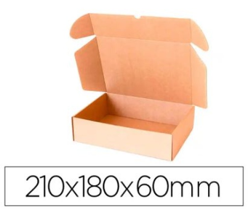 Caixa Auto Montagem Q-Connect para E-Commerce Cartao 100% Reciclado Simples 3mm Kraft 210x180x60mm (KF14308)
