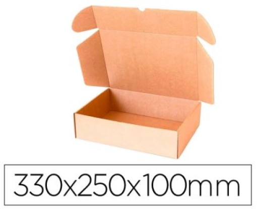 Caixa Auto Montagem Q-Connect (KF14309) E-Commerce Cartao Reciclado Simples 3mm kraft 330x250x100mm. 