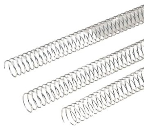 Argolas Espiral Metalicas Passo 5:1 22mm Cx 100 Prata