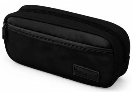 Estojo Escolar Liderpapel Duo 2 Fechos C/Bolso Frontal 220x90x50mm Preto (IK62)
