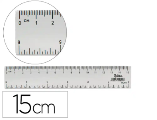 Regua Plastica Liderpapel Transparente Cristal 15cm (RG23)