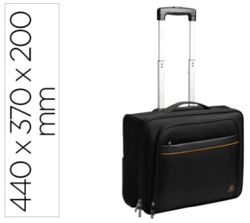 Mala para Portatil Exacompta Valisette Exactive 15,6" Slim C/ Asa Telescopica Preto 440X370X200mm (18334E)