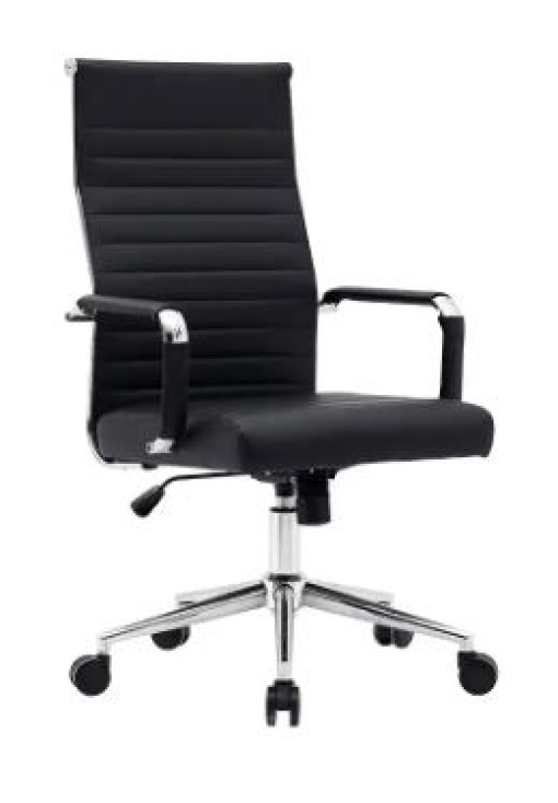 Cadeira Q-Connect Escritorio Bosa Imitacao Pele Base Metalica Rodas Premium Preta (KF14188)