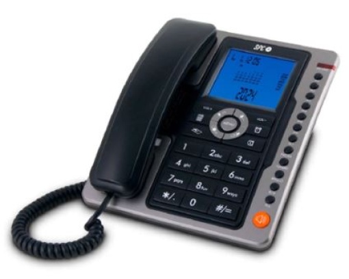 Telefone SPC Secretaria/Parede Ecra 3,5" Retroiluminado Com Remarcacao Opcao Mute 7 Memorias Diretas Preto