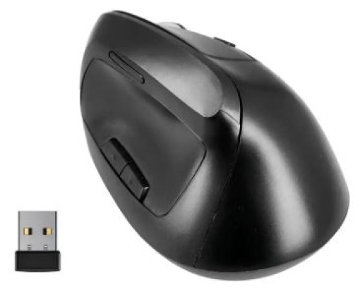 Rato Q-Connect Otico Sem Fios Ergonomico Vertical dpi 800/1200/1600 Bateria Recarregavel Preto (KF15115)