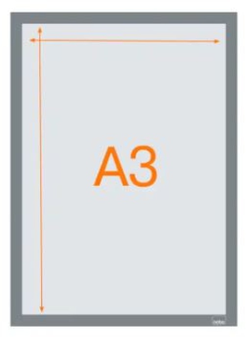 Moldura Porta Anuncios Nobo Magnetica Auto Adesiva A3 Prata Pack  2un (1915699)