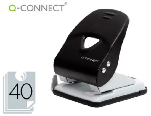 Furador Q-Connect Metalico Capacidade 40Fls Preto (KF14221)