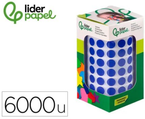 Etiqueta Escolar Liderpapel Circulos 10,5mm Azul Rolo C/6000un (GT08) 