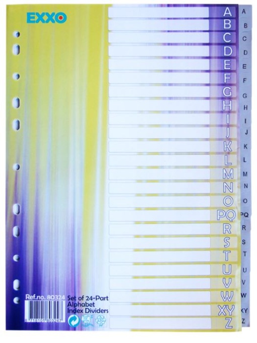 Separador Plastico Exxo A4 Ref.80320 Alfabetico A-Z