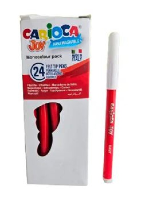 Marcador Carioca Joy Ponta Fina 2,8mm Lavavel Vermelho Cx.24un (40617/03)