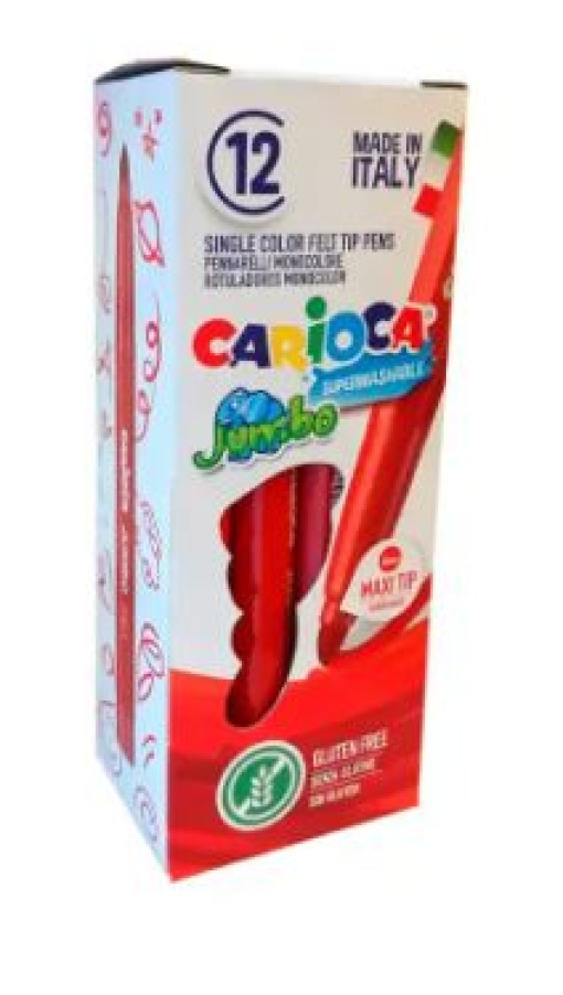 Marcador Carioca Jumbo Ponta Grossa 6mm Lavavel Vermelho (40130/03)