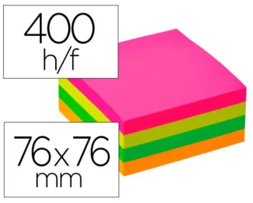 Bloco Notas Adesivas Q-Connect Fluorescente 76x76mm Bloco C/400fls (KF10497)