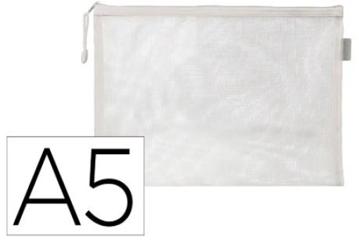 Bolsa Multiusos Liderpapel A5 C/Fecho de Correr Poliester Transpiravel Cinza (ZB20)