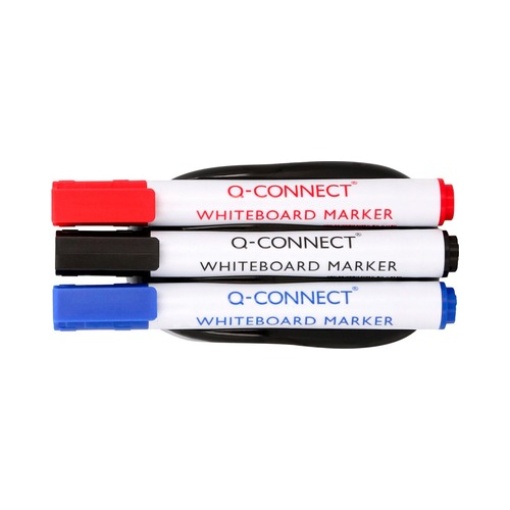 Apagador Quadro Branco Magnetico Q-Connect C/Marcador Vermelho/Azul/ Preto (KF18634)
