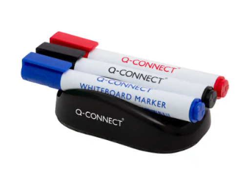 Apagador Quadro Branco Magnetico Q-Connect C/Marcador Vermelho/Azul/ Preto (KF18634)