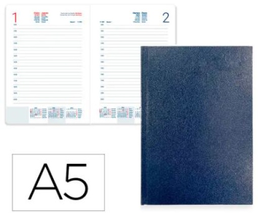 Agenda Encadernada Liderpapel Corfu A5 2026 Dia Pagina Azul