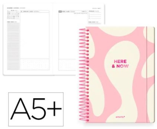 Agenda Espiral Antartik Here And Now A5+ 2026 Dia Pagina Rosa 