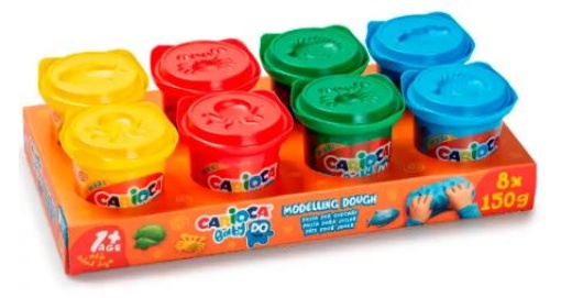 Pasta Modelar Carioca Baby Do 150ml Cx. 8un Cores Sortidas