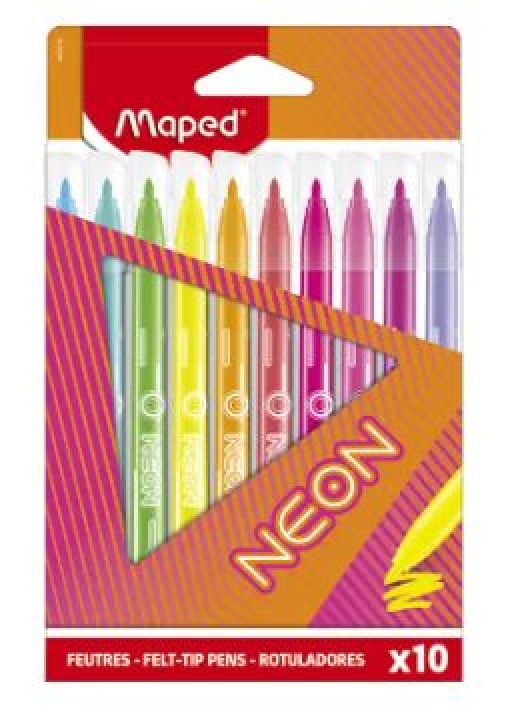 Marcador Fluorescente Neon Maped Cx.10un Cores Sortidas (845419)