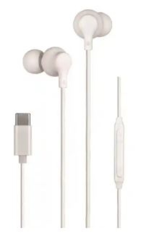 Auricular Daewo In-Ear Com Microfone USB Tipo-C Branco (DW2016)