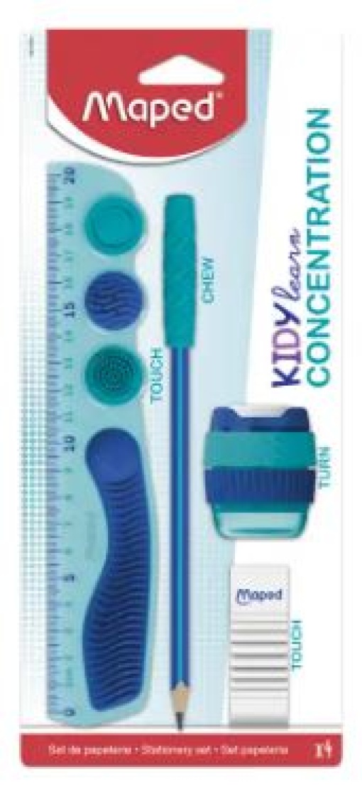 Kit Escolar Maped Kidylearn Concentration 4Peças Azul