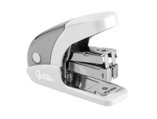 Agrafador Liderpapel Plastico Micro Cap.20fls (24/6-26/6) Branco + Cx.1000 Agrafes (GR42BL)