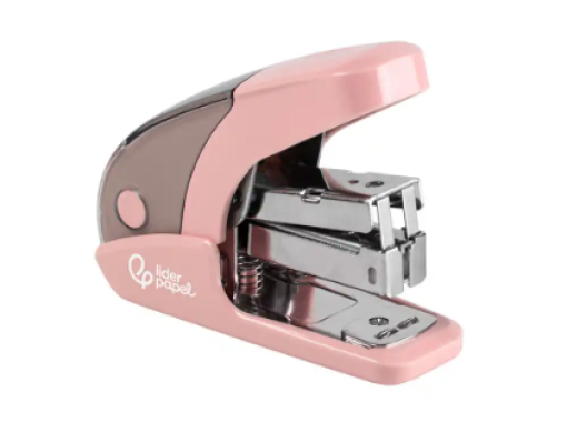 Agrafador Liderpapel Plastico Micro Cap.20fls (24/6-26/6) Rosa + Cx.1000 Agrafes (GR42RS)