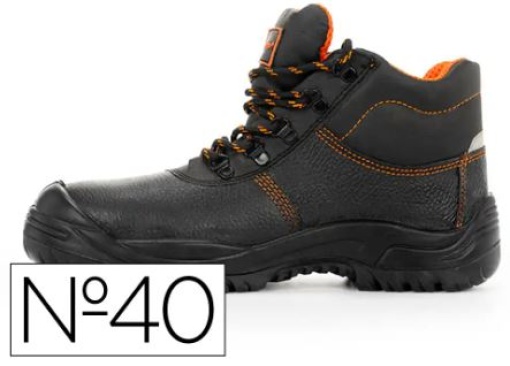 Bota Segurança Safetop Eurio Couro Gravado Sola Aço Antiperfuração S3 SR Nº40 Preta (226-40)