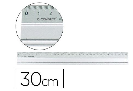 Regua Q-Connect Metalica Aluminio 30cm (KF00286)