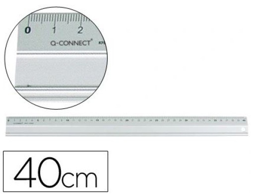 Regua Q-Connect Metalica Aluminio 40cm (KF00287)