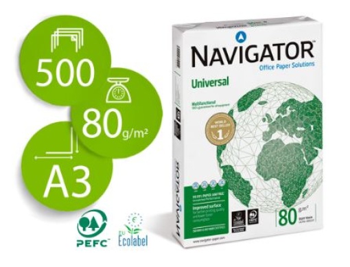 Papel Copia Navigator Universal A3 80gr (Resma)