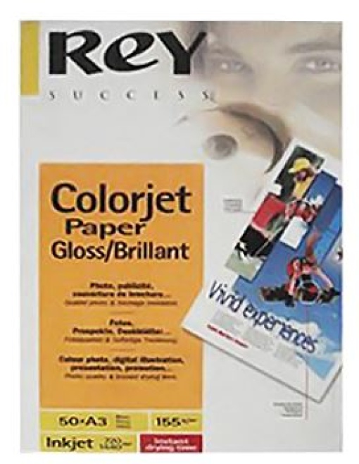 Papel Foto InkJet Colorjet Glossy 155gr A3 50Fls