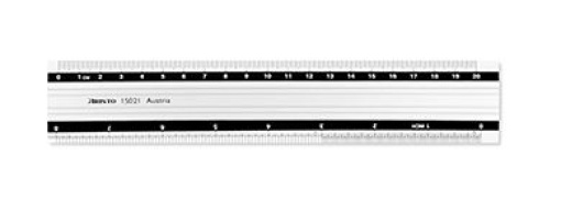Régua Alumínio 20cm Aristo AR15021 c/ Base Borracha