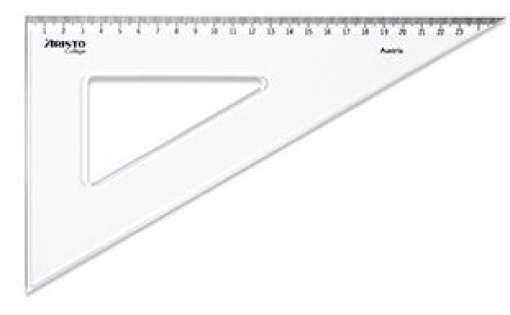 Esquadro Plástico Cristal 60G-25cm Aristo Geocollege AR23625