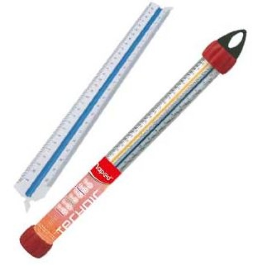 Regua Escala Triangular Maped 30cm (1:100,1:200,1:400,1:50)