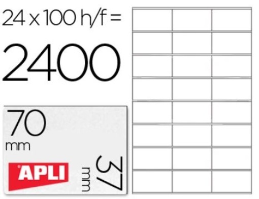 Etiquetas Adesivas Apli A4 70x37mm