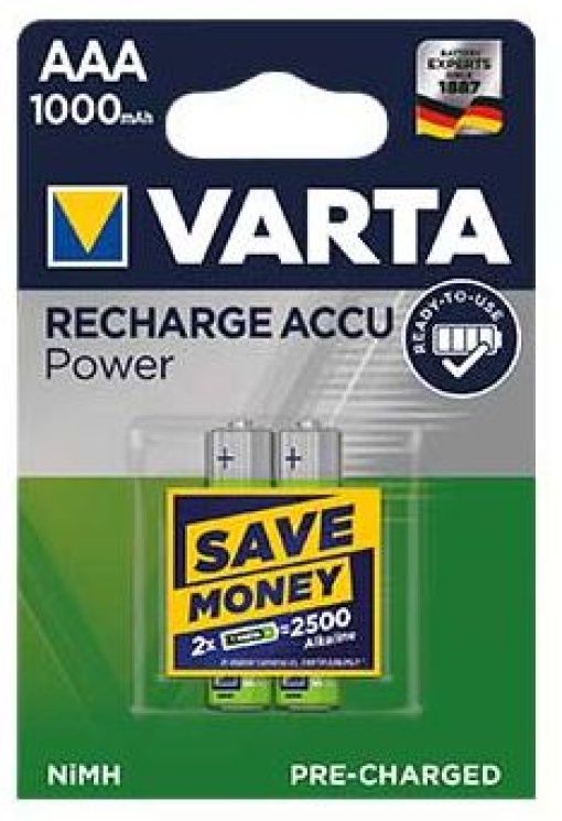 Pilha Recarregavel Varta HR03 AAA 1000mAh 1.2V 2un