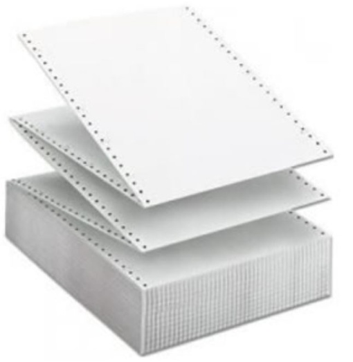 Papel Formulario Continuo 6x9,5 1 Via Branco Cx.4000Fls