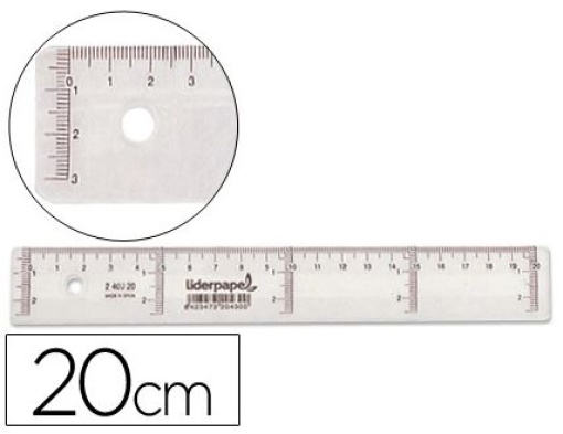 Regua Plastica Liderpapel Cristal Transparente 20cm (RG01)