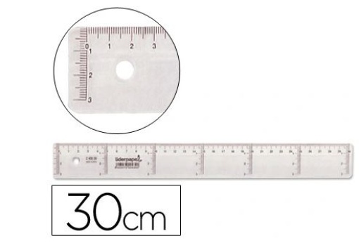 Regua Plastica Liderpapel Cristal Transparente 30cm (RG03)