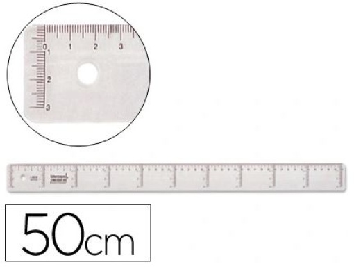 Regua Plastica Liderpapel Cristal Transparente 50cm (RG06)