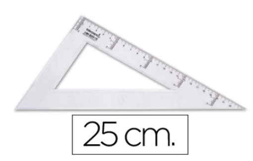 Esquadro Liderpapel Plastico Cristal 25cm