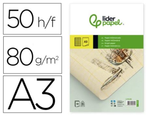 Papel Milimetrico Liderpapel A3 50fls