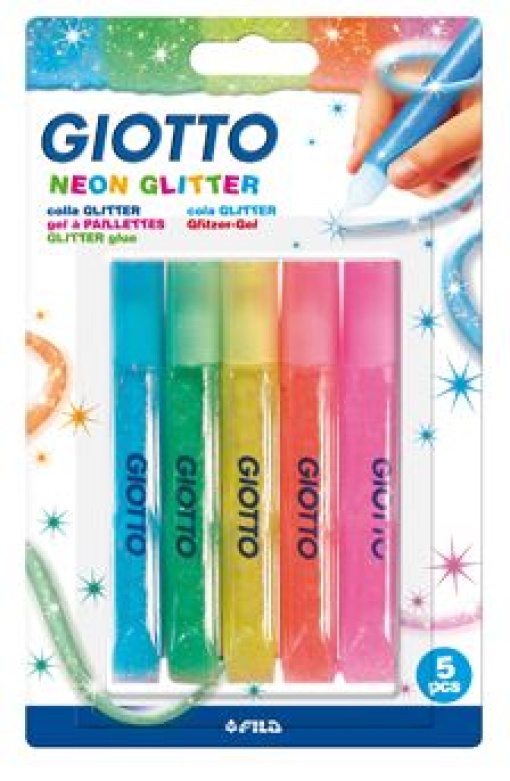 Blister 5 Glitter Glue Giotto Flash 10.5ml