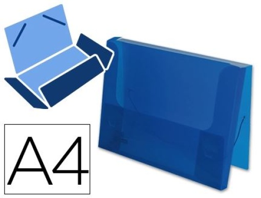 Pasta Porta Documentos Liderpapel C/ Elasticos Polipropileno A4 Azul Translucido L25mm (SS22)