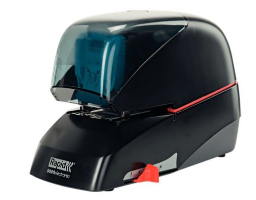 Agrafador Rapid 5080E Eletrico Preto Capacidade 80 folhas (Usa Agrafes Cassete 5080).
