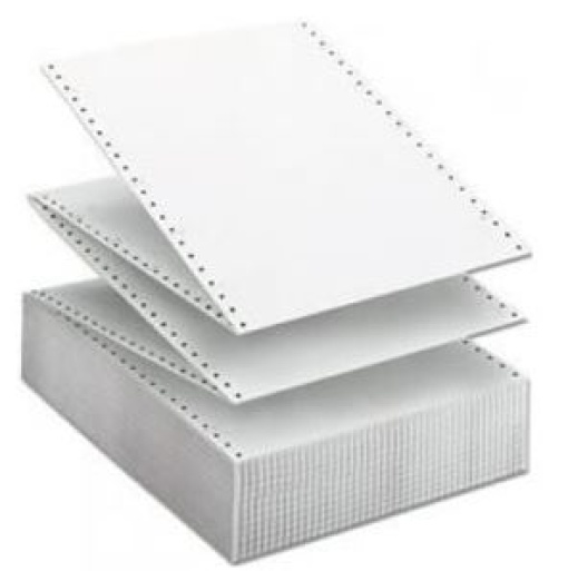 Papel Formulario Continuo 12x9,5 3V Branco Cx.500Fls