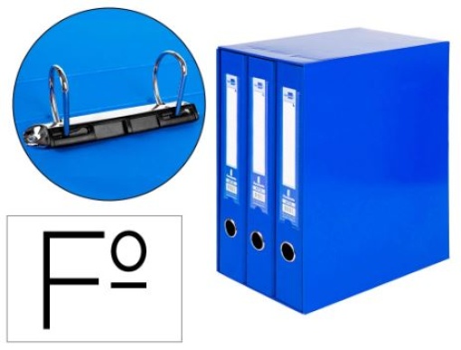 Modulo 3 Pastas Arquivo Liderpapel 2 Aneis Folio L60mm Azul (MD31)