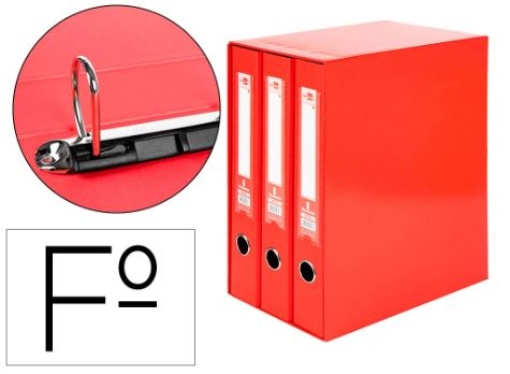 Modulo 3 Pastas Arquivo Liderpapel 2 Aneis Folio L60mm Vermelho (MD33)